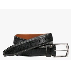 Johnston & Murphy Men's Black Italian Topstitched Leather Belt Sz 40 NEW! $69.50